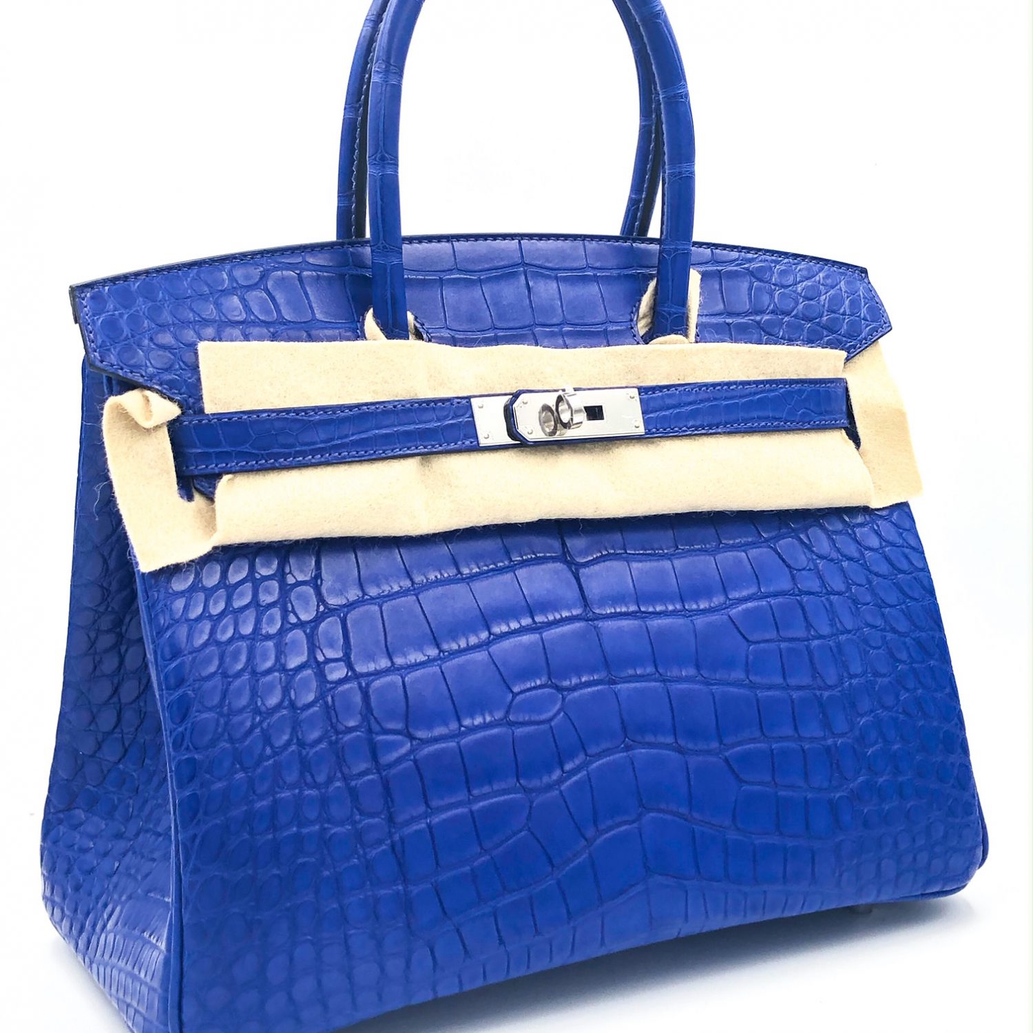 Hermès Birkin 30 Bleu Electrique Alligator Matte with Palladium Hardware -  Bags - Kabinet Privé