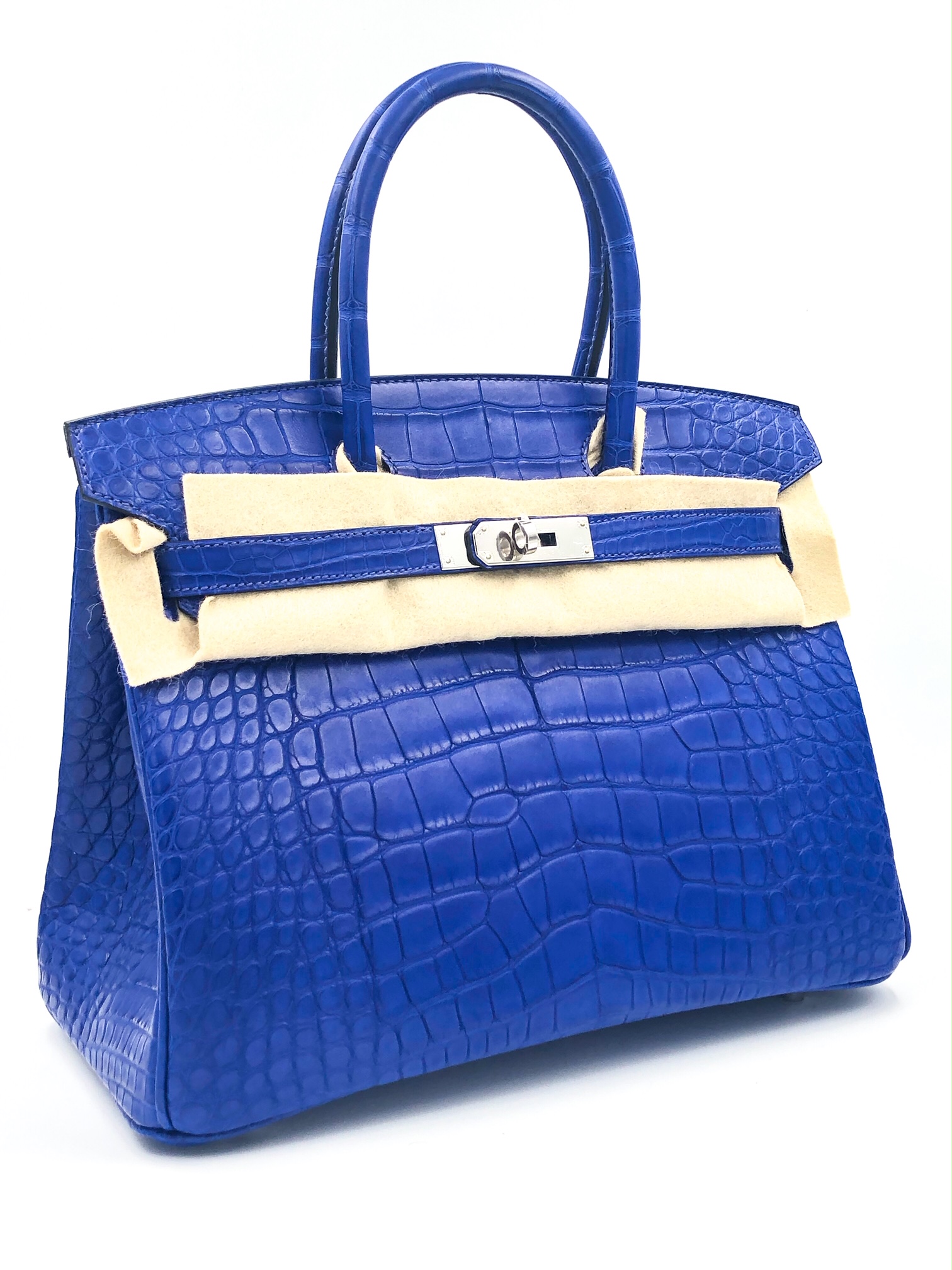 Hermès Birkin 25 Blue Saint Cyr Matte Alligator Palladium Hardware