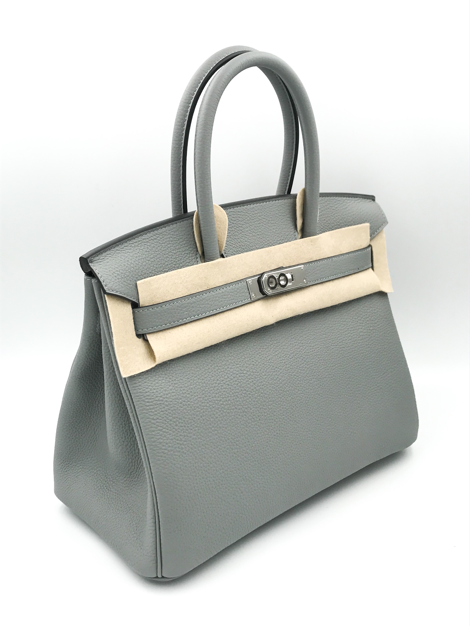 Hermes Birkin 25 Gris Mouette Togo Palladium Hardware #X