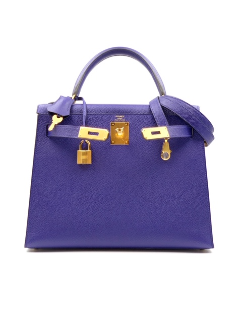 Hermes Kelly 28 and 32 in Bleu Electrique