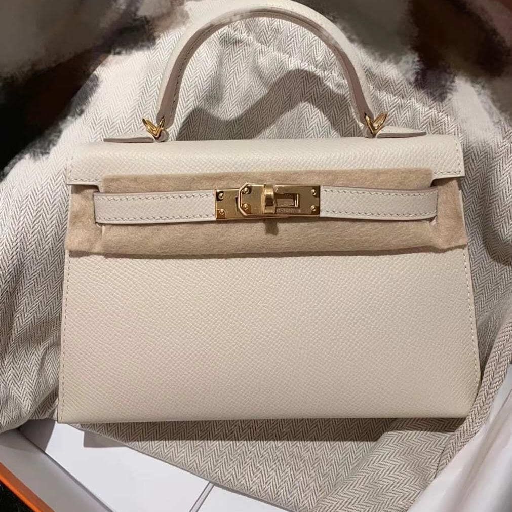 Hermes Kelly 20 Mini Sellier Craie 