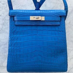 Hermes Kelly Pochette Bleu Mykonos Alligator Lisse Shiny Gold Hardware #D -  Vendome Monte Carlo