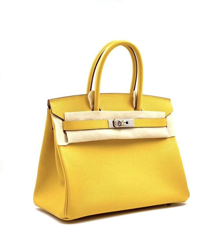 HERMÈS  JAUNE AMBRE BIRKIN 35CM OF TOGO LEATHER WITH PALLADIUM