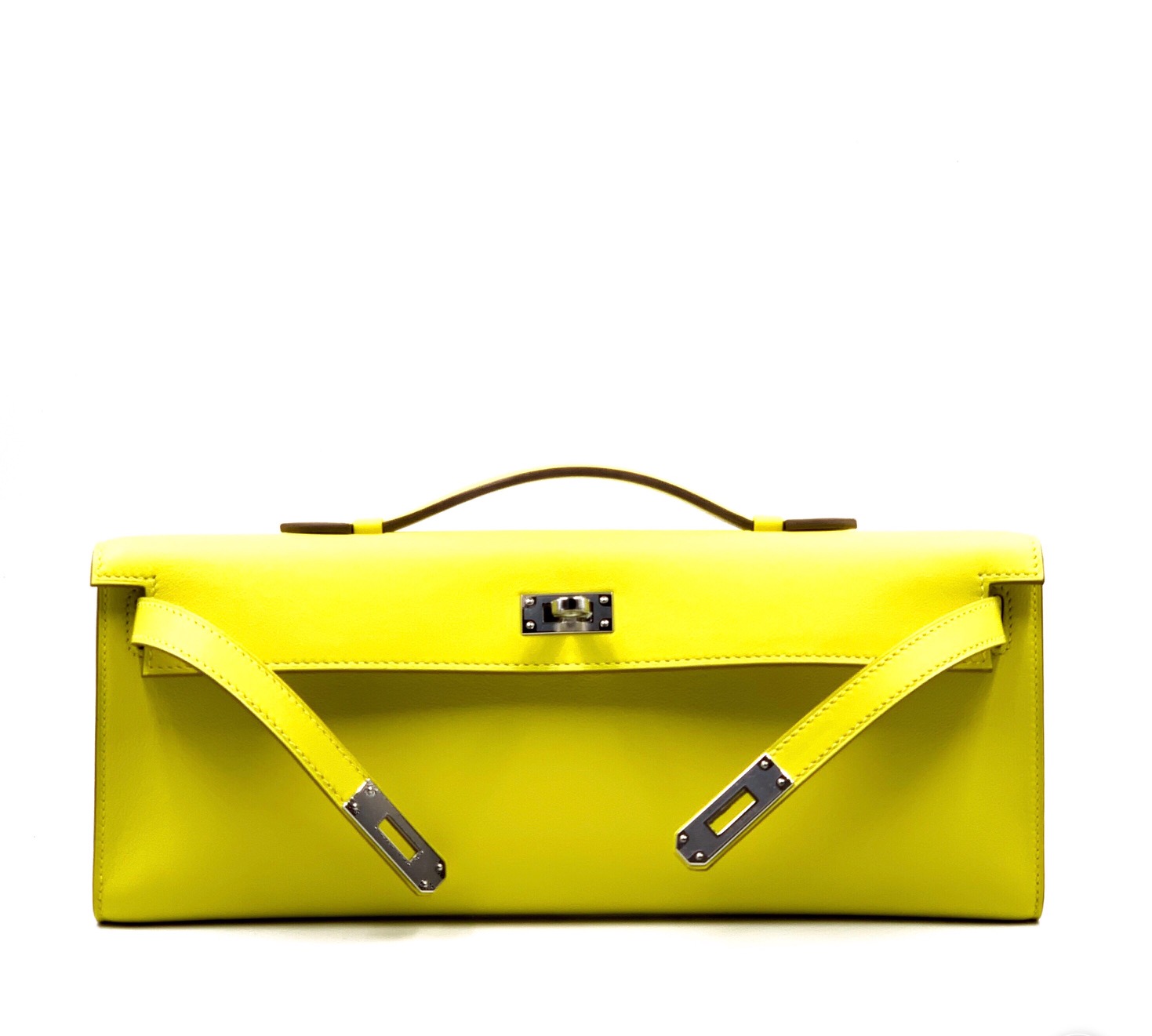 A LIME SWIFT LEATHER KELLY POCHETTE WITH PALLADIUM HARDWARE, HERMÈS, 2019