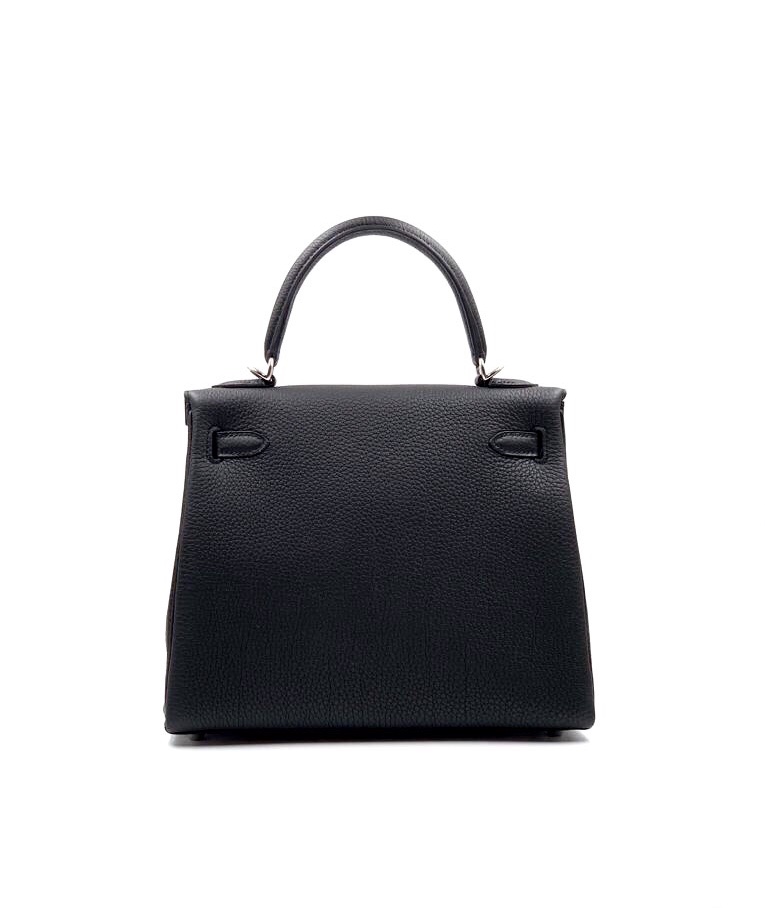 Hermes Kelly 25 Retourne Noir (Black) Togo Gold replica