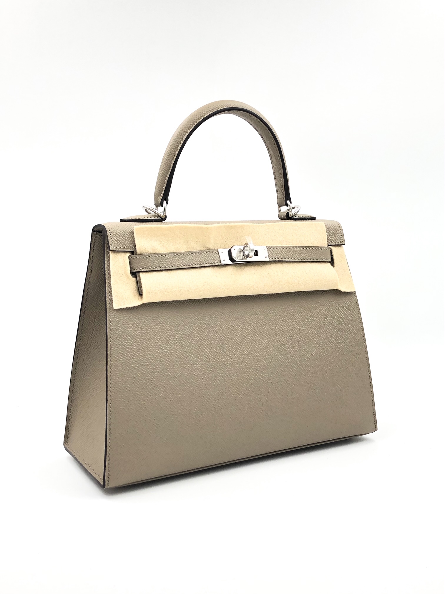 Hermes 35cm Gris Asphalt Epsom Leather Palladium Kelly Sellier Bag -  Yoogi's Closet