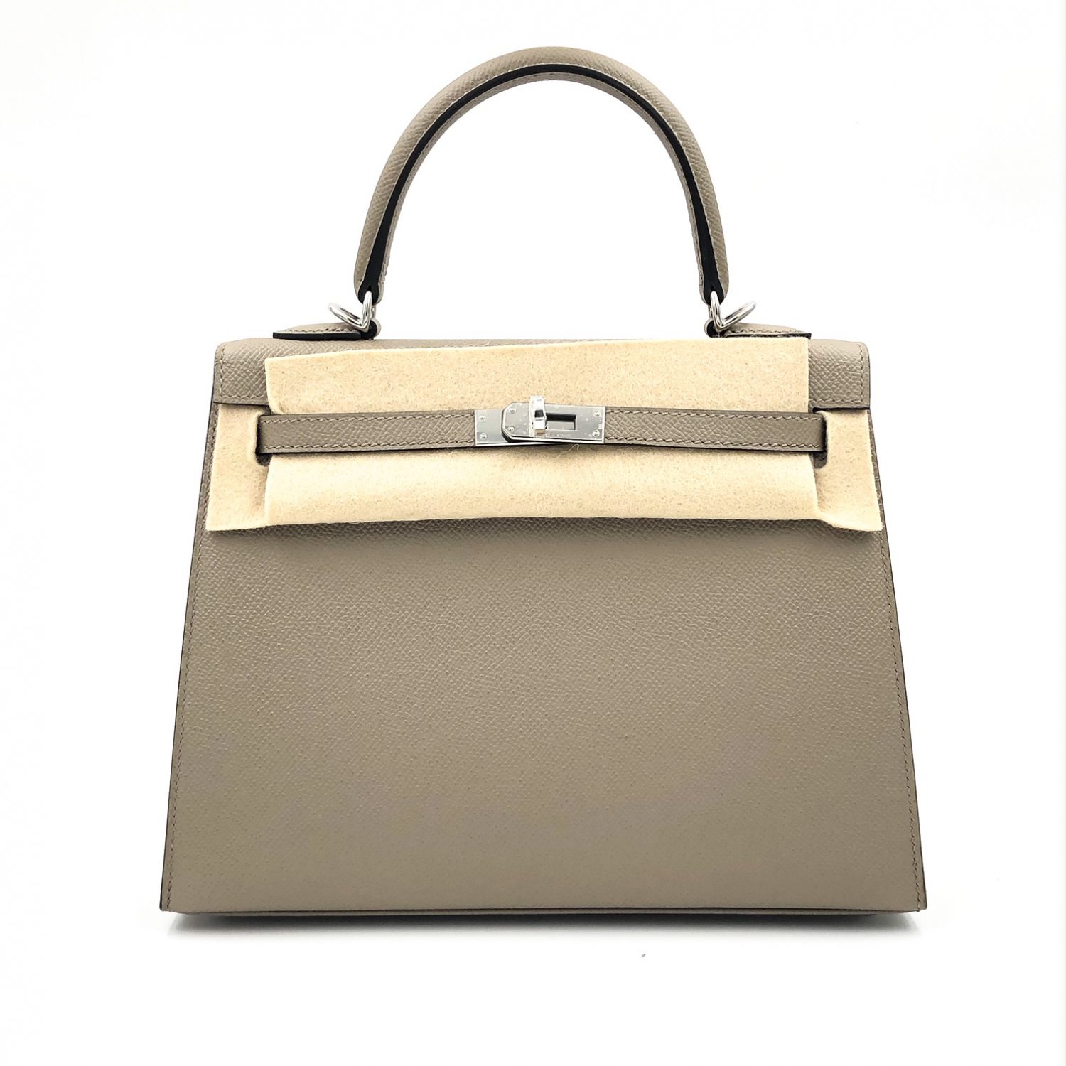 Hermes Kelly 25 Sellier Gris Asphalte Epsom Palladium Hardware - Vendome  Monte Carlo