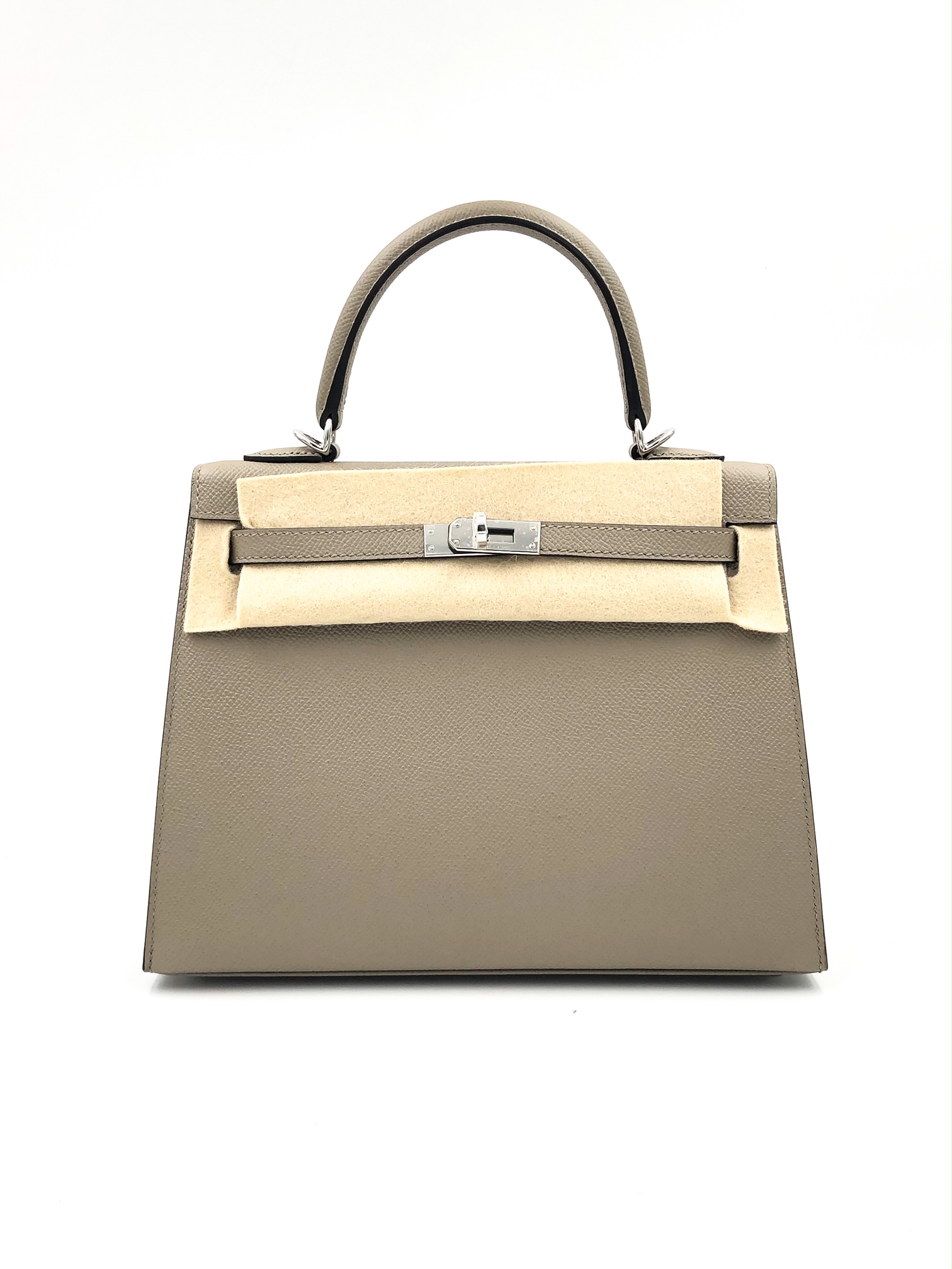 Hermes Kelly 25 Retourne Togo Gris Asphalt GHW Handbag 2019 in Box