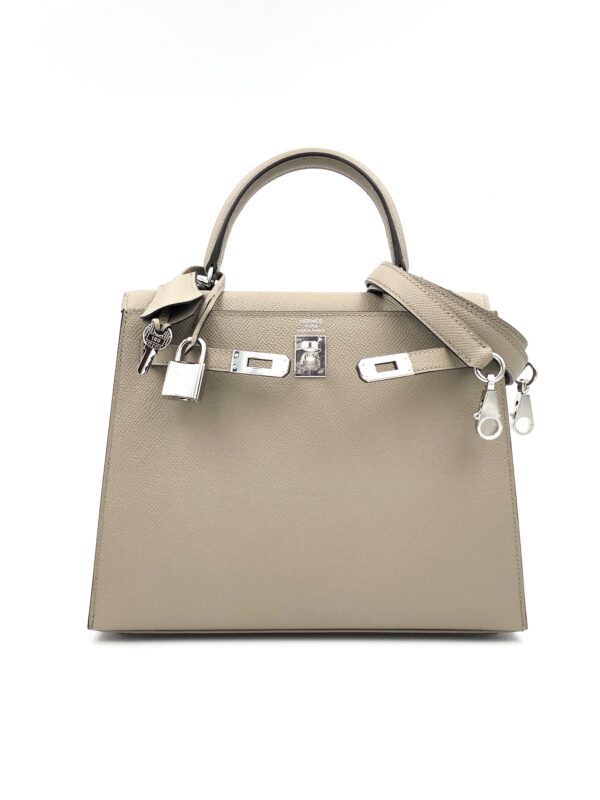 Hermes Kelly 25 Sellier Gris Asphalte Epsom Palladium Hardware ...