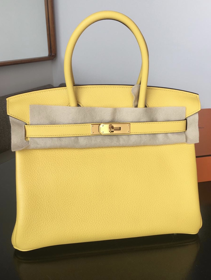 Hermes Birkin Bag 25cm Jaune de Naples Yellow Novillo Gold