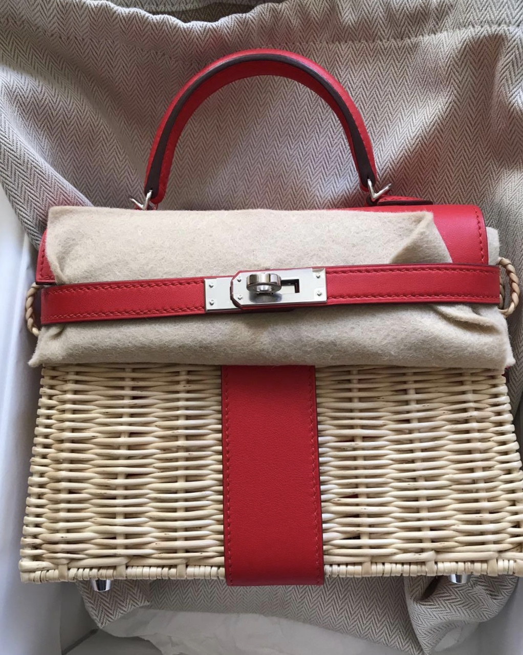 Hermes Kelly 20 Mini Picnic Rouge de 