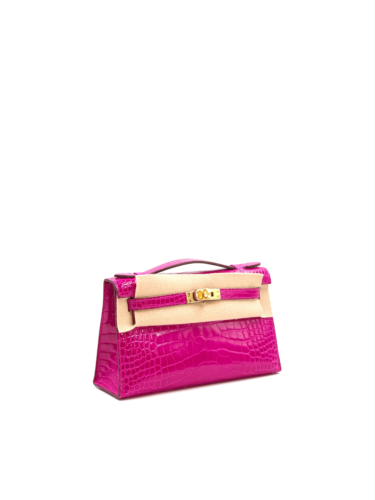 Hermes Kelly Mini Pochette Prunoir Shiny Niloticus Gold Hardware