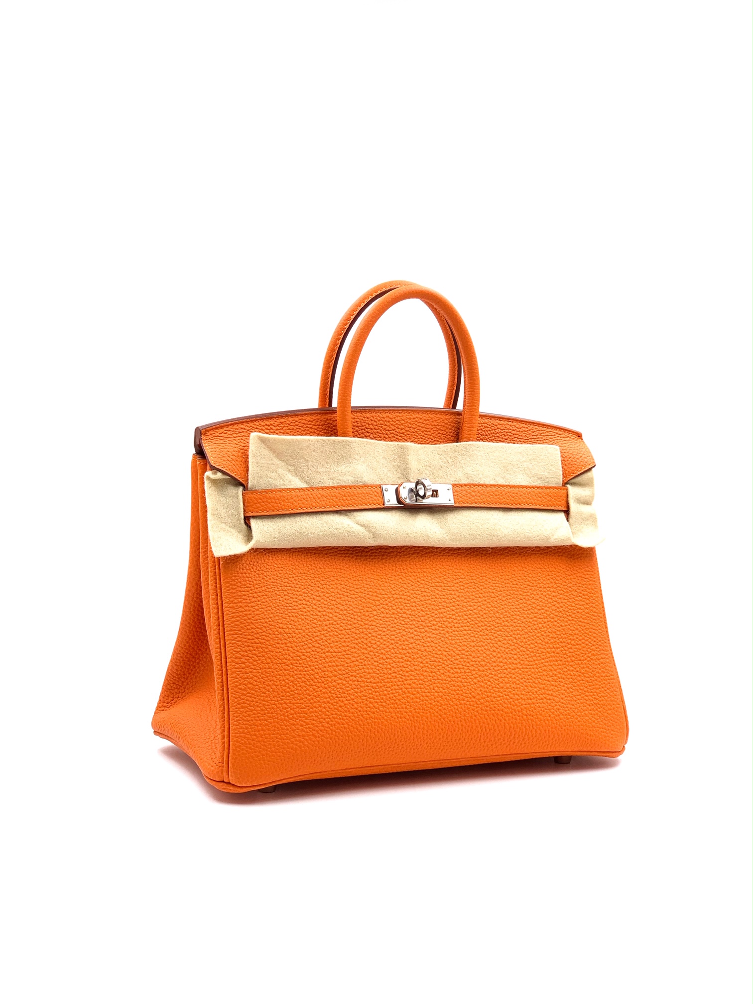 Hermes Birkin 25 Feu Togo Palladium Hardware Vendome Monte Carlo