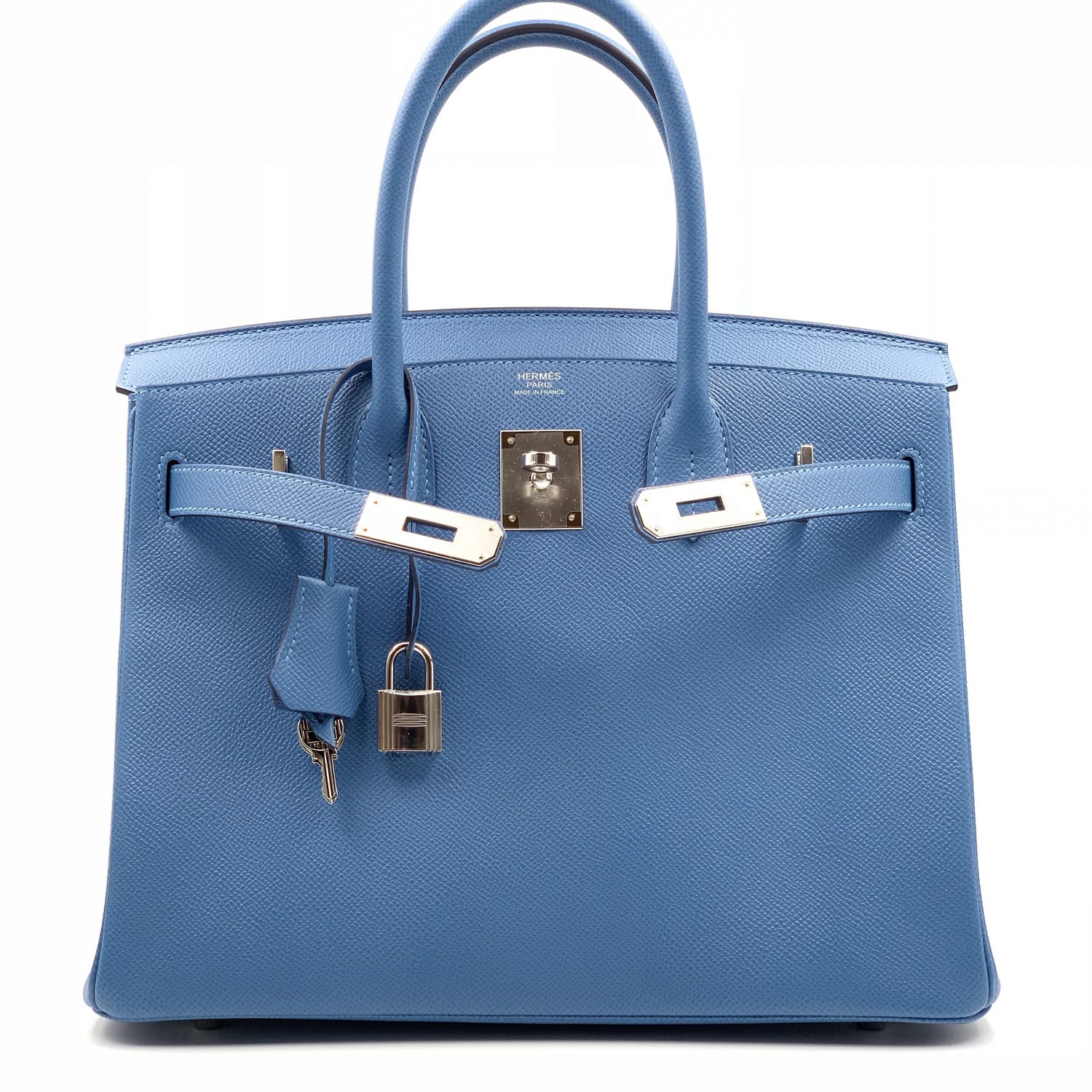 A BLEU JEAN EPSOM LEATHER BIRKIN 25 WITH PALLADIUM HARDWARE