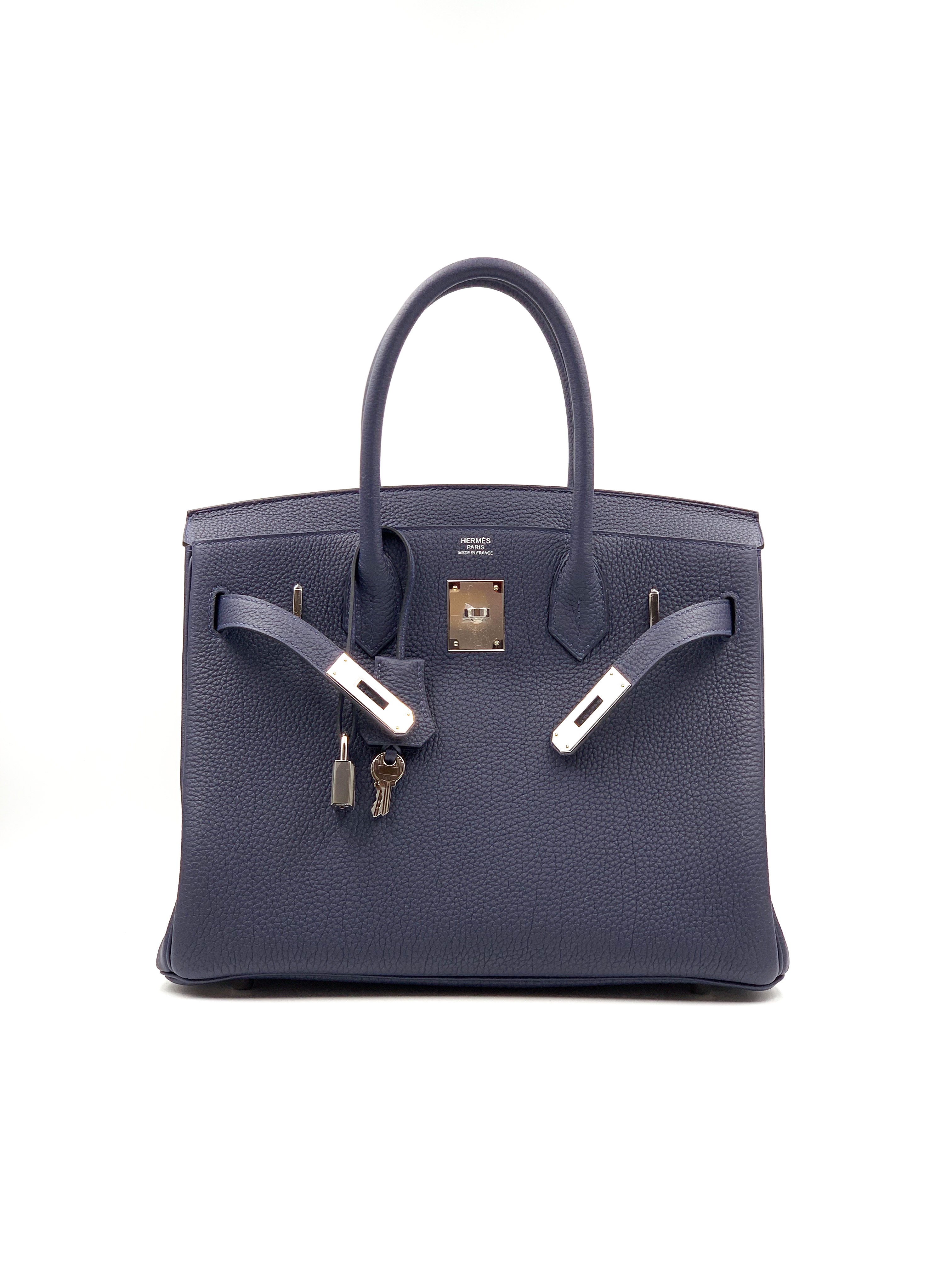 Hermes Birkin 30 Bleu Nuit Togo Palladium Hardware - Vendome Monte Carlo