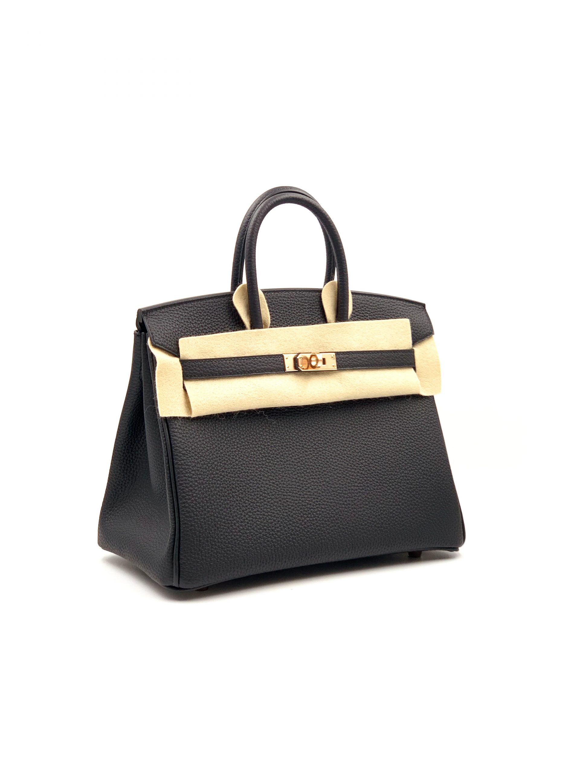 Hermes, Black Togo Birkin with Rose Gold Hardware