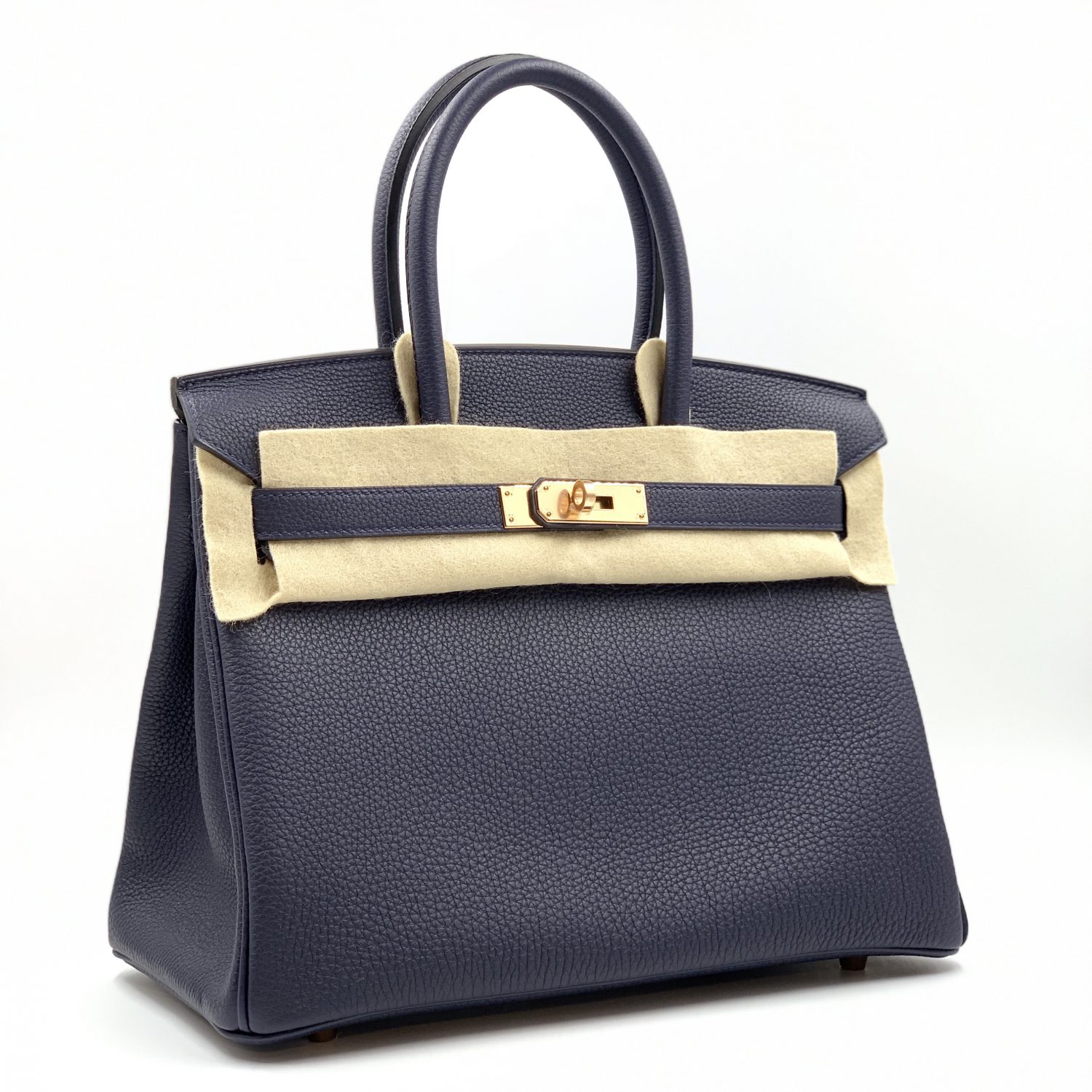 Hermes Birkin bag 25 Blue nuit Togo leather Rose gold hardware