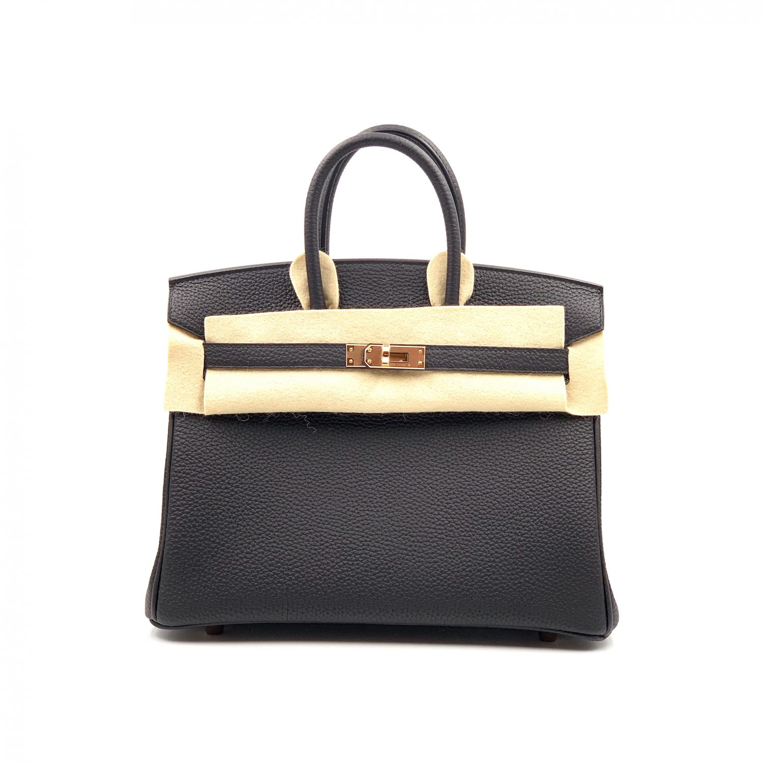 Hermes Birkin 25 Black Togo Rose Gold Hardware