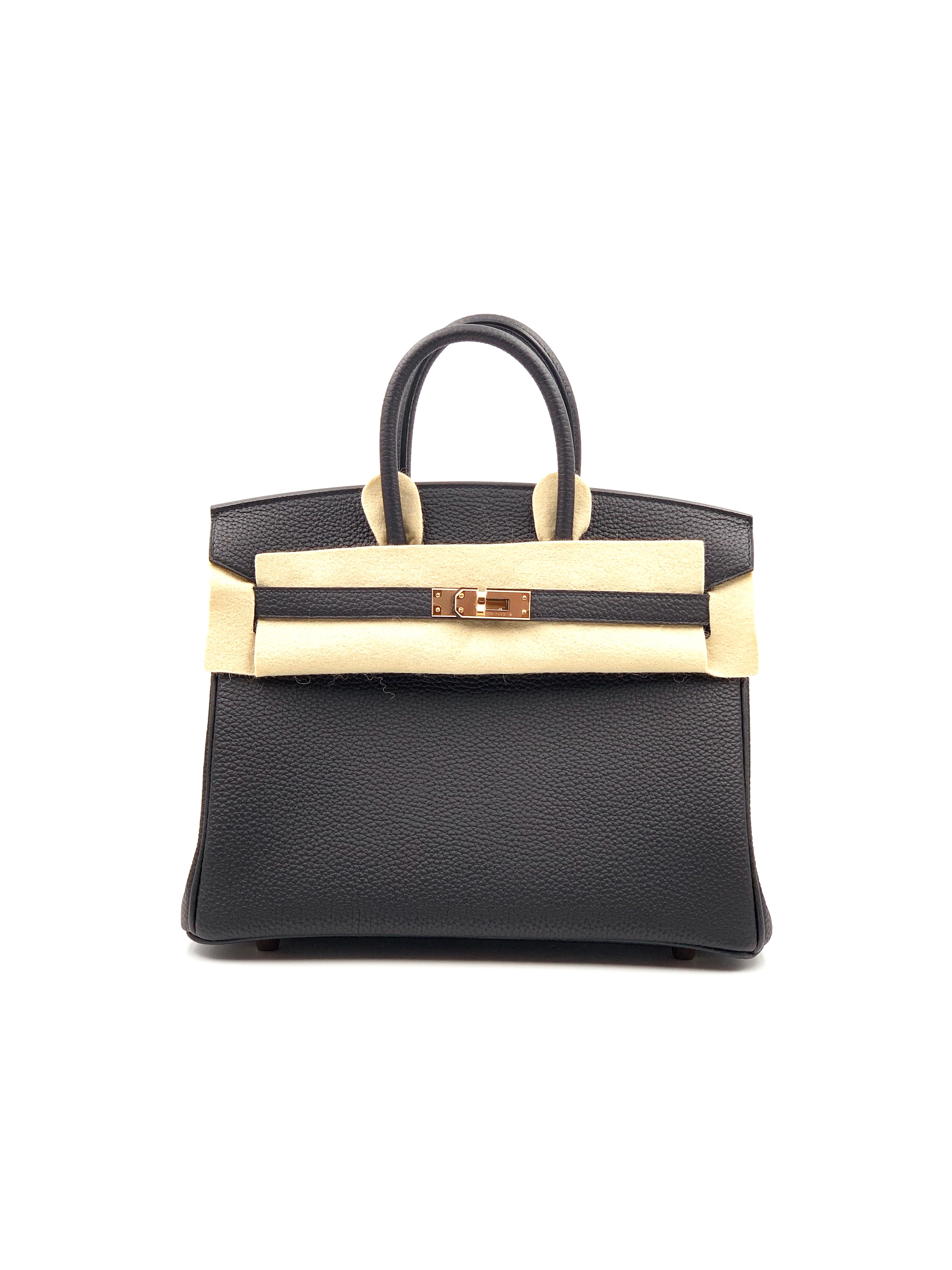 Hermes Birkin 25 Black Togo Rose Gold Hardware – Madison Avenue Couture