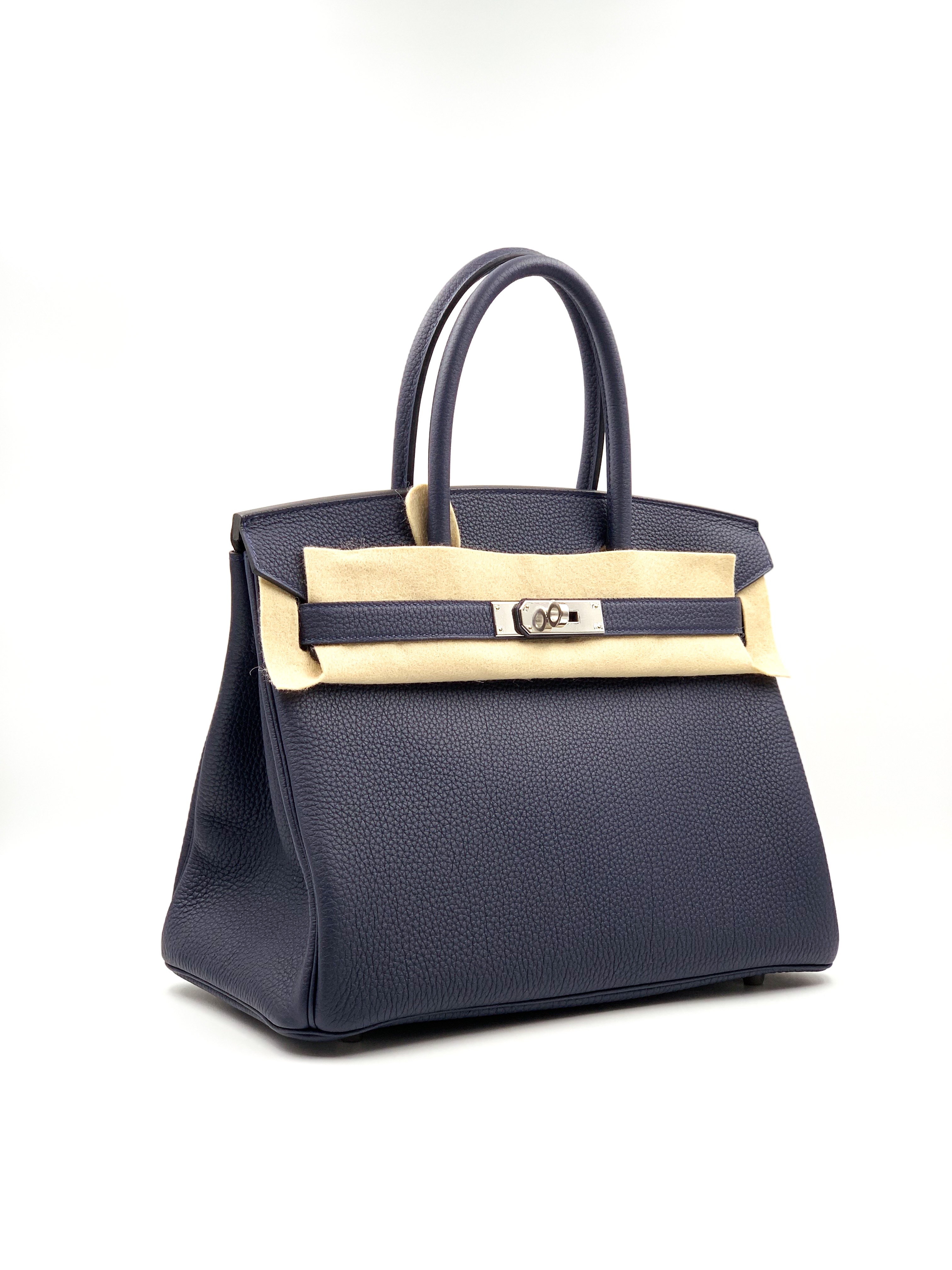 Hermes Birkin HSS 30 Bag Blue Nuit / Etain Togo Brushed Palladium For Sale  at 1stDibs