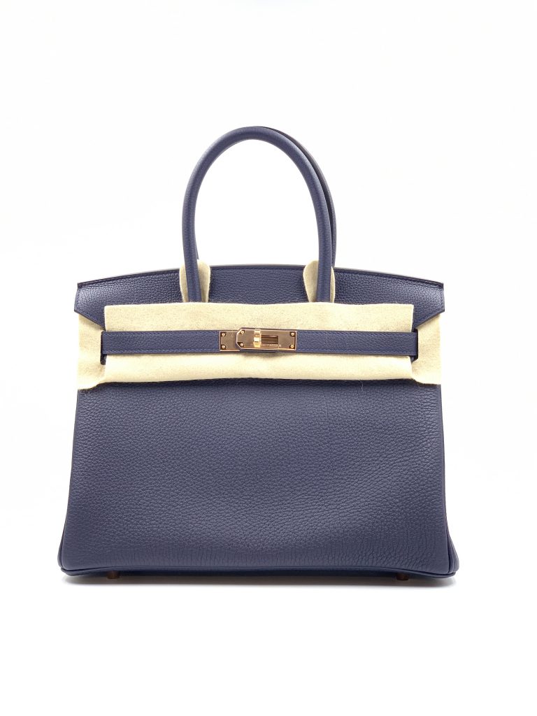 Hermes Birkin 30 Bleu Nuit Togo Rose Gold Hardware #D - Vendome Monte Carlo