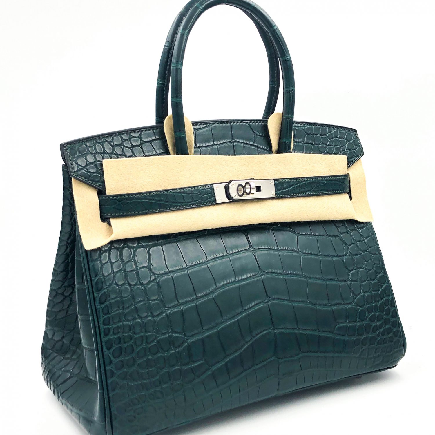 Hermes Birkin 30 Vert Cyprès Alligator Mat (Matte) Palladium Hardware -  Vendome Monte Carlo