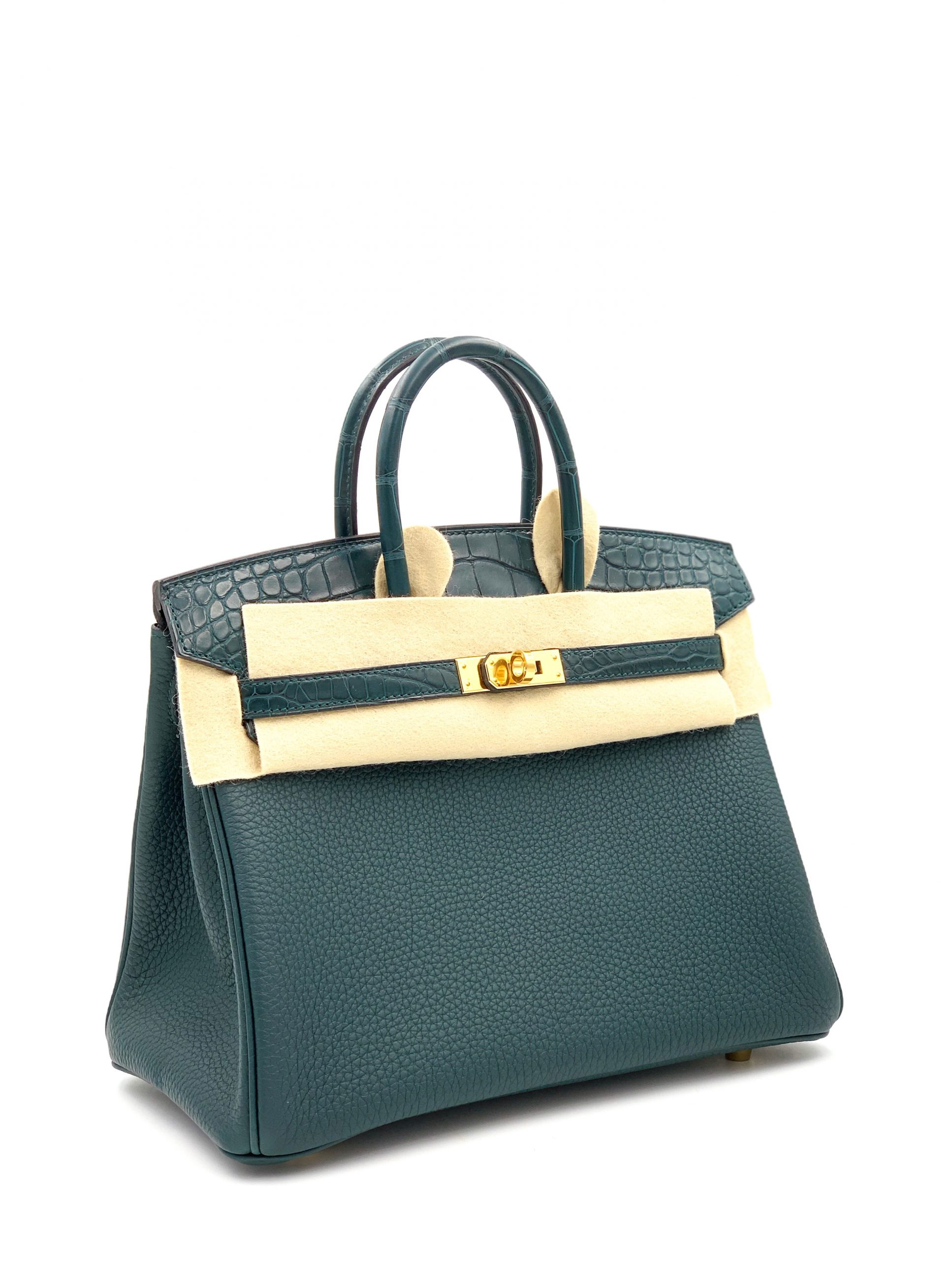 A LIMITED EDITION MATTE VERT CYPRÈS ALLIGATOR & TOGO LEATHER TOUCH BIRKIN  30 WITH GOLD HARDWARE