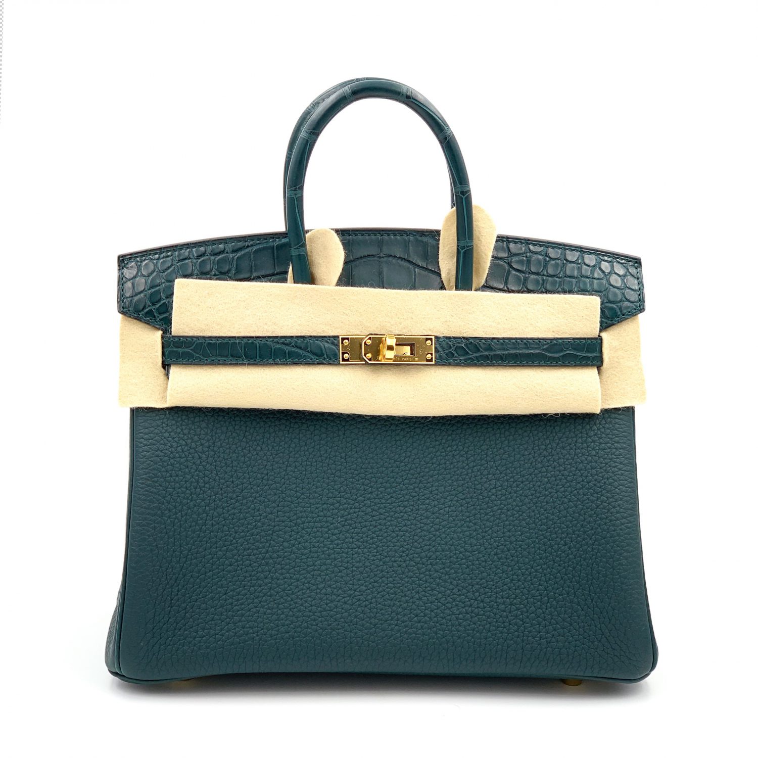 Hermes Birkin 25 Vert Cypres Togo Gold Hardware - Vendome Monte Carlo