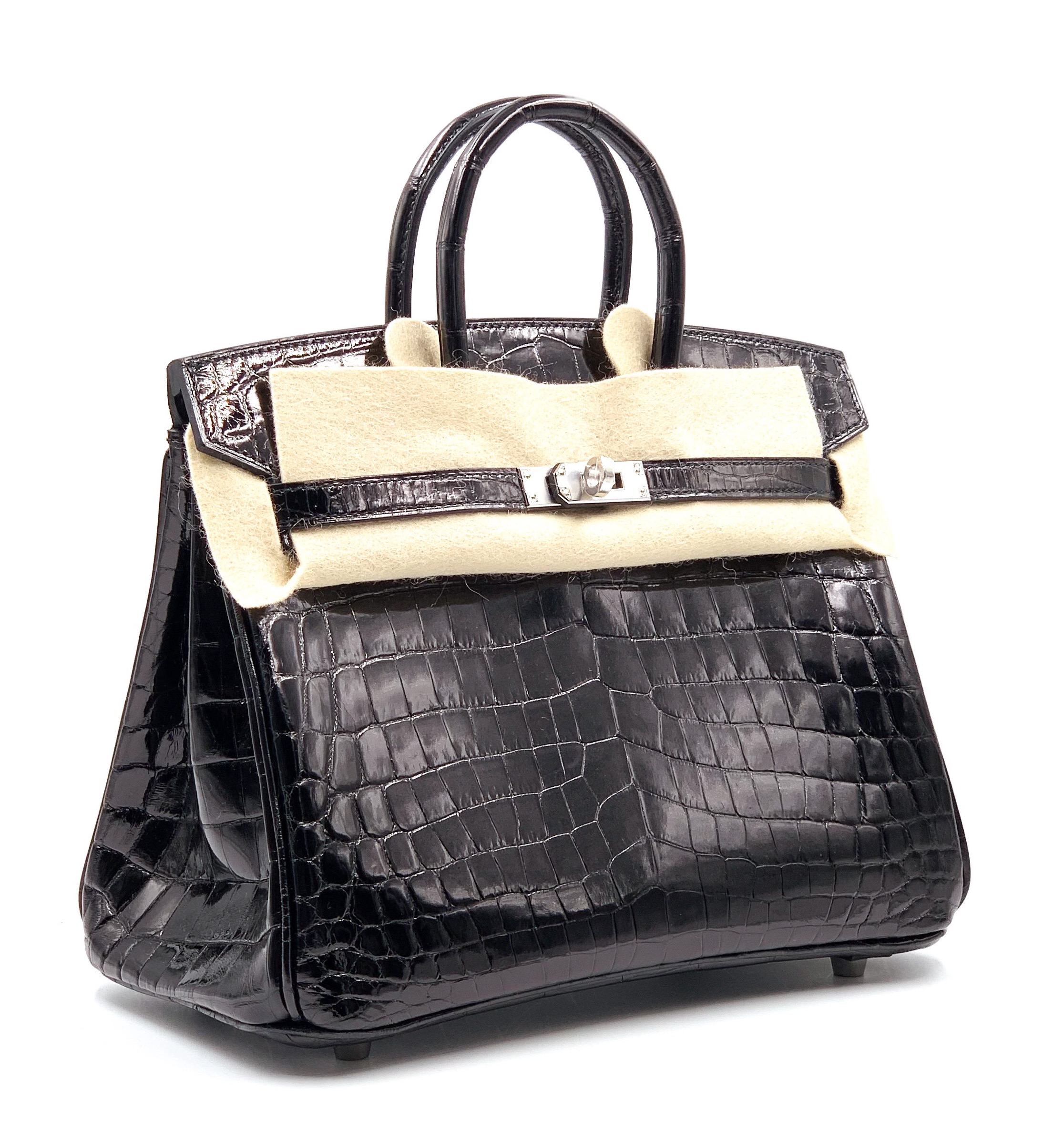 Black Hermes Birkin 25 with Palladium Hardware –