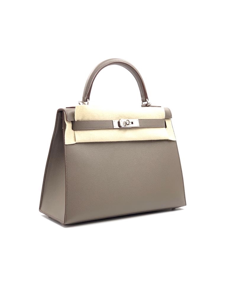 Hermès Kelly 25cm Sellier Veau Epsom 8F Etain Palladium Hardware