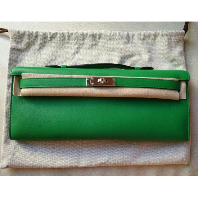 Hermes Kelly Pochette Bambou Swift Palladium Hardware #Y - Vendome Monte  Carlo