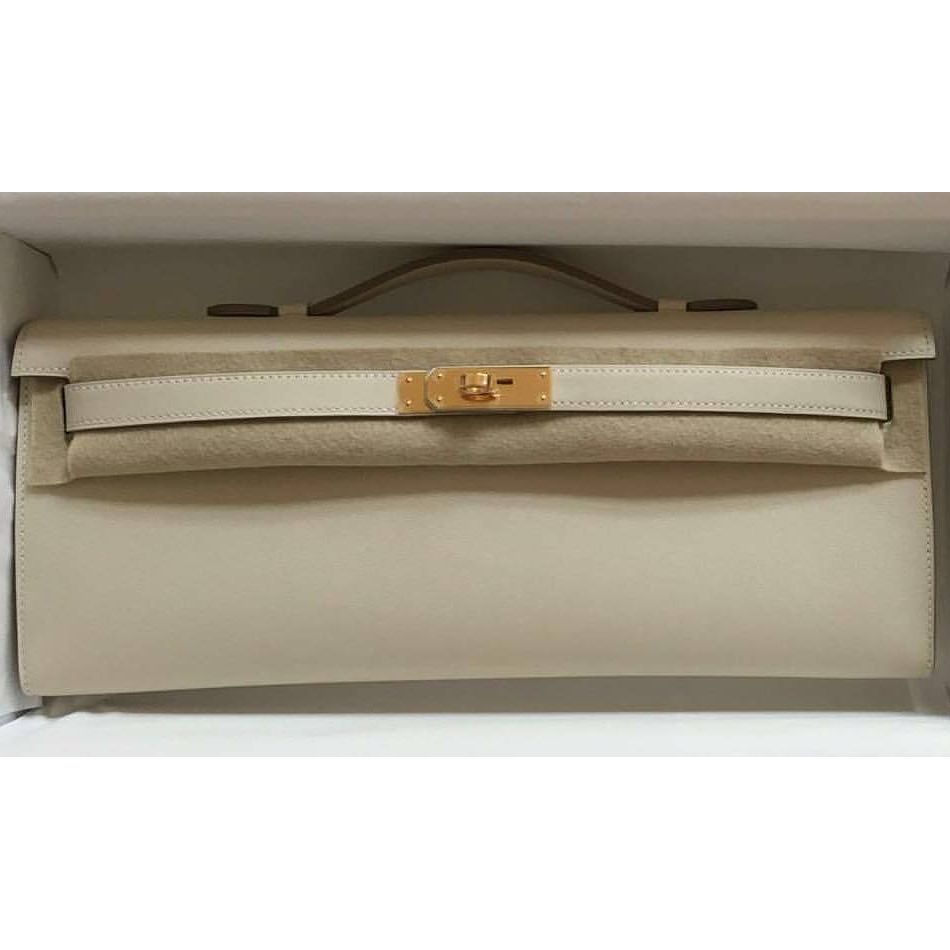 Hermes Kelly Cut Craie Swift Gold Hardware #A - Vendome Monte Carlo