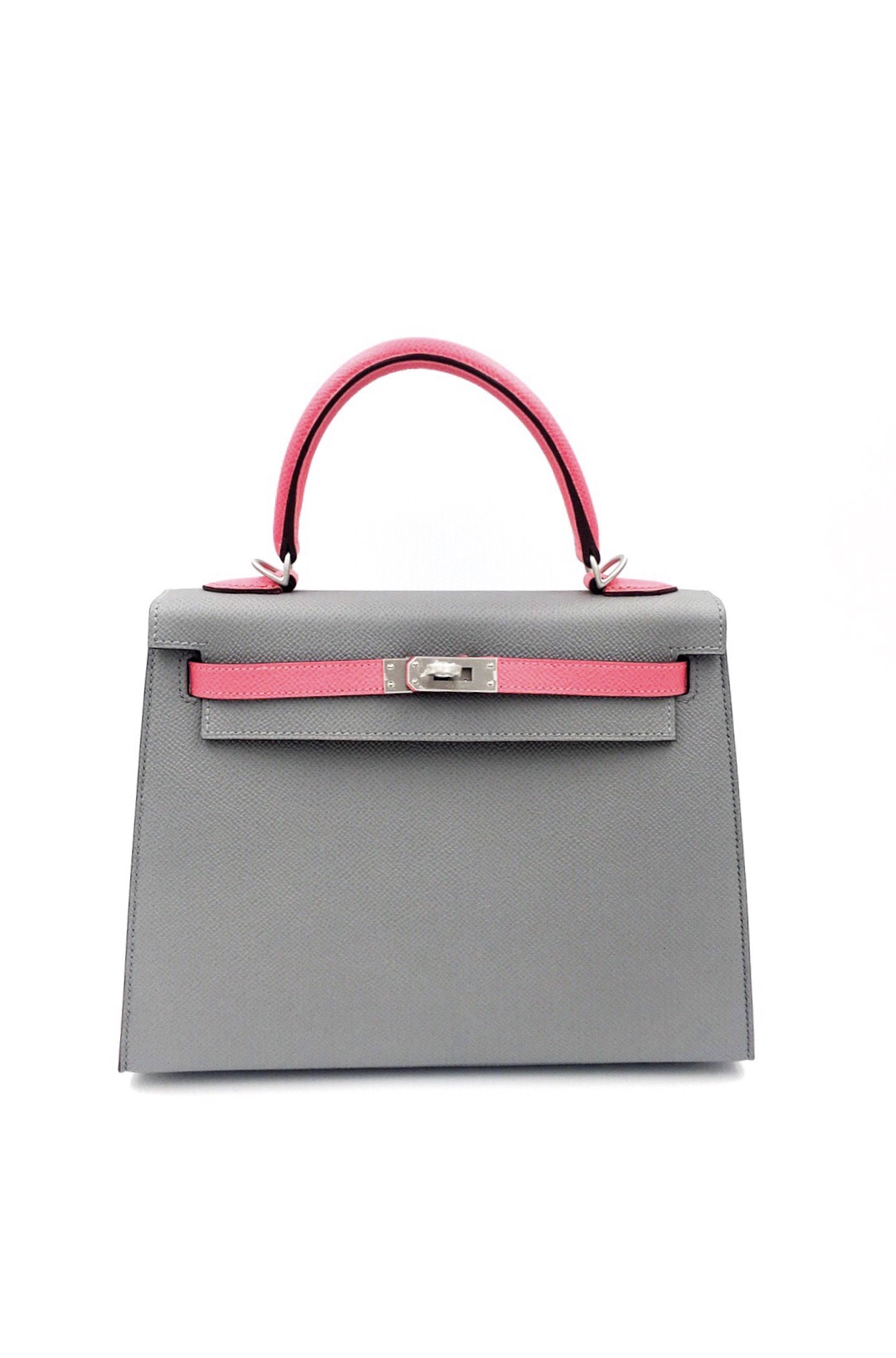 A Hermes Kelly 25 Retourne Gris Mouette Bag, Boxed full Set for