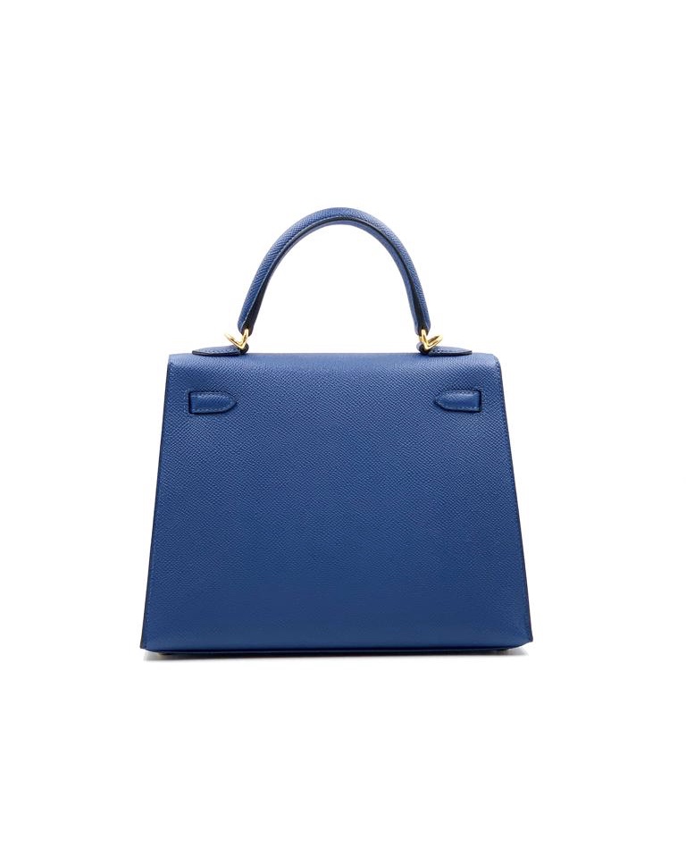 Hermès Kelly 25 Sellier Blue Celeste Epsom Gold Hardware