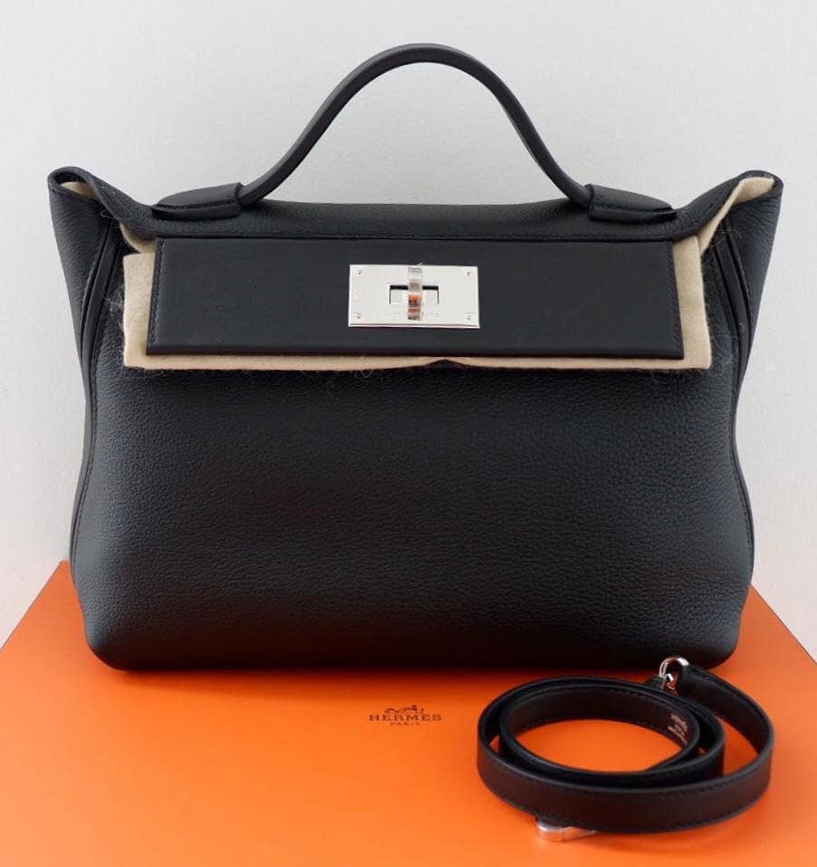 Hermes Lindy 26 Taurillon clemence noir with palladium hardware new