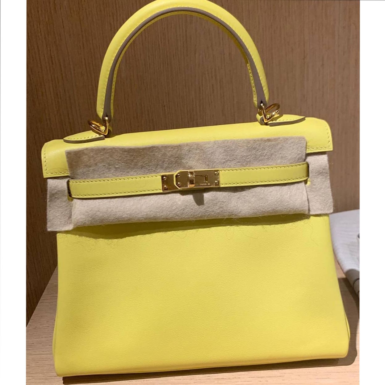 Hermes Kelly 25 Retourné Lime Swift 