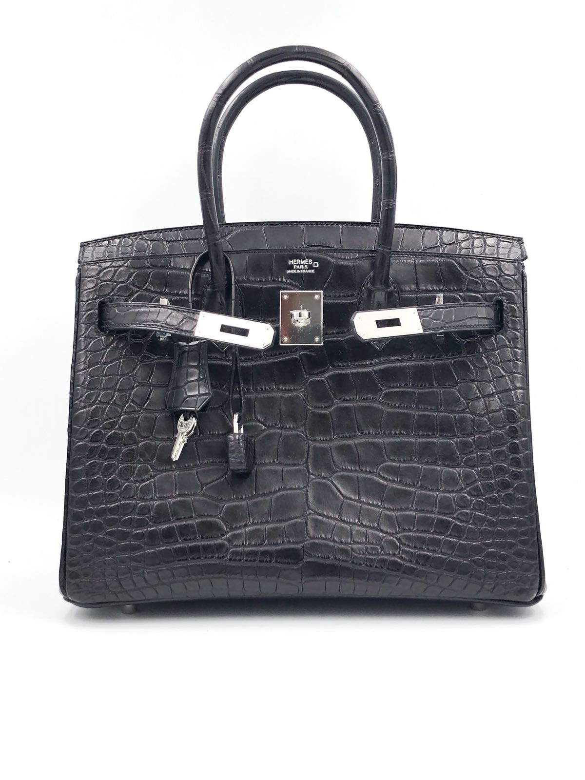 Hermes Birkin 30 Black Matte Alligator Gold Hardware - Vendome Monte Carlo