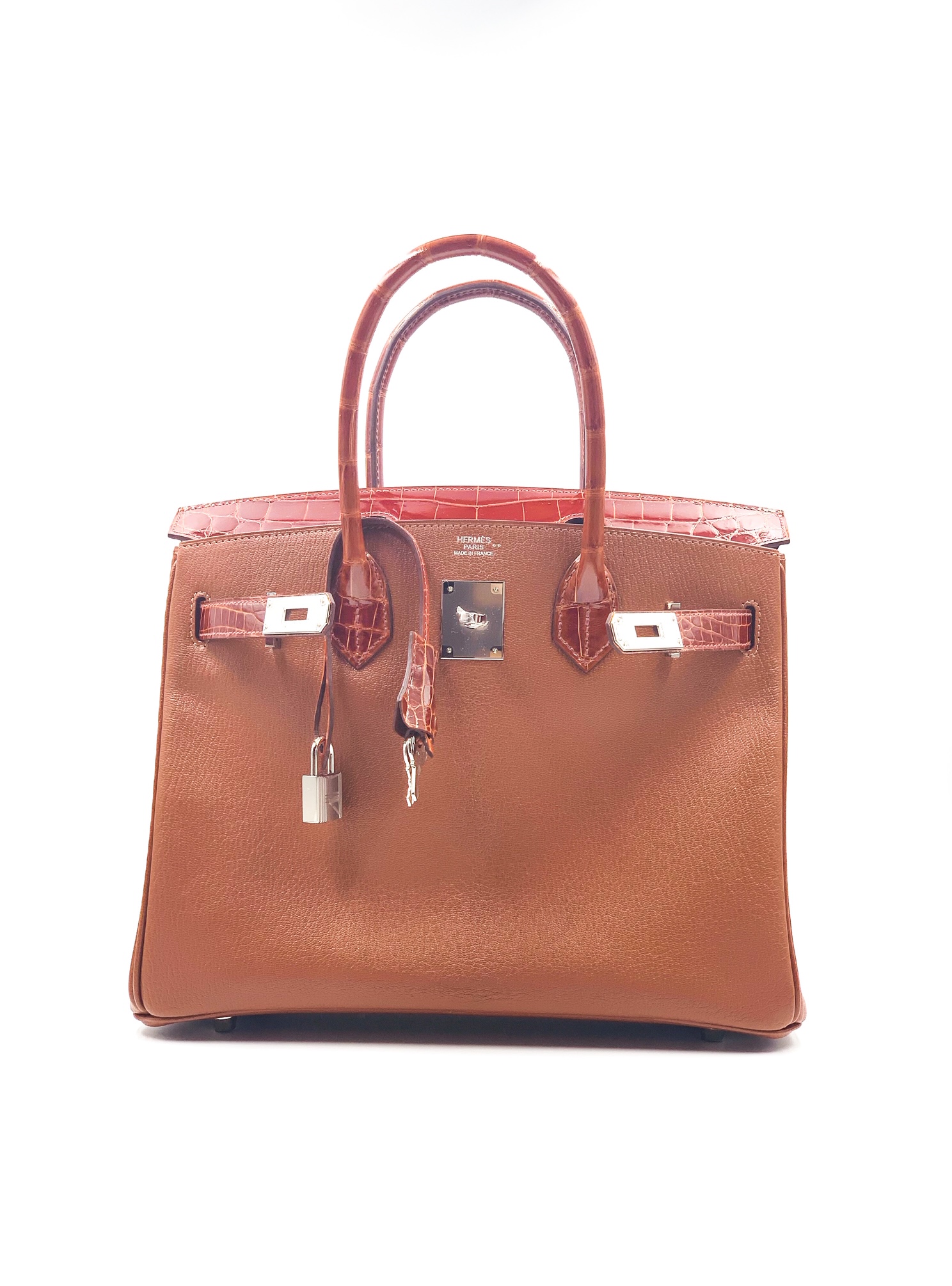 Hermes Birkin 30 Touch Noisette Etrusque Chevre Mysore Alligator Lisse Shiny Palladium Hardware D Vendome Monte Carlo