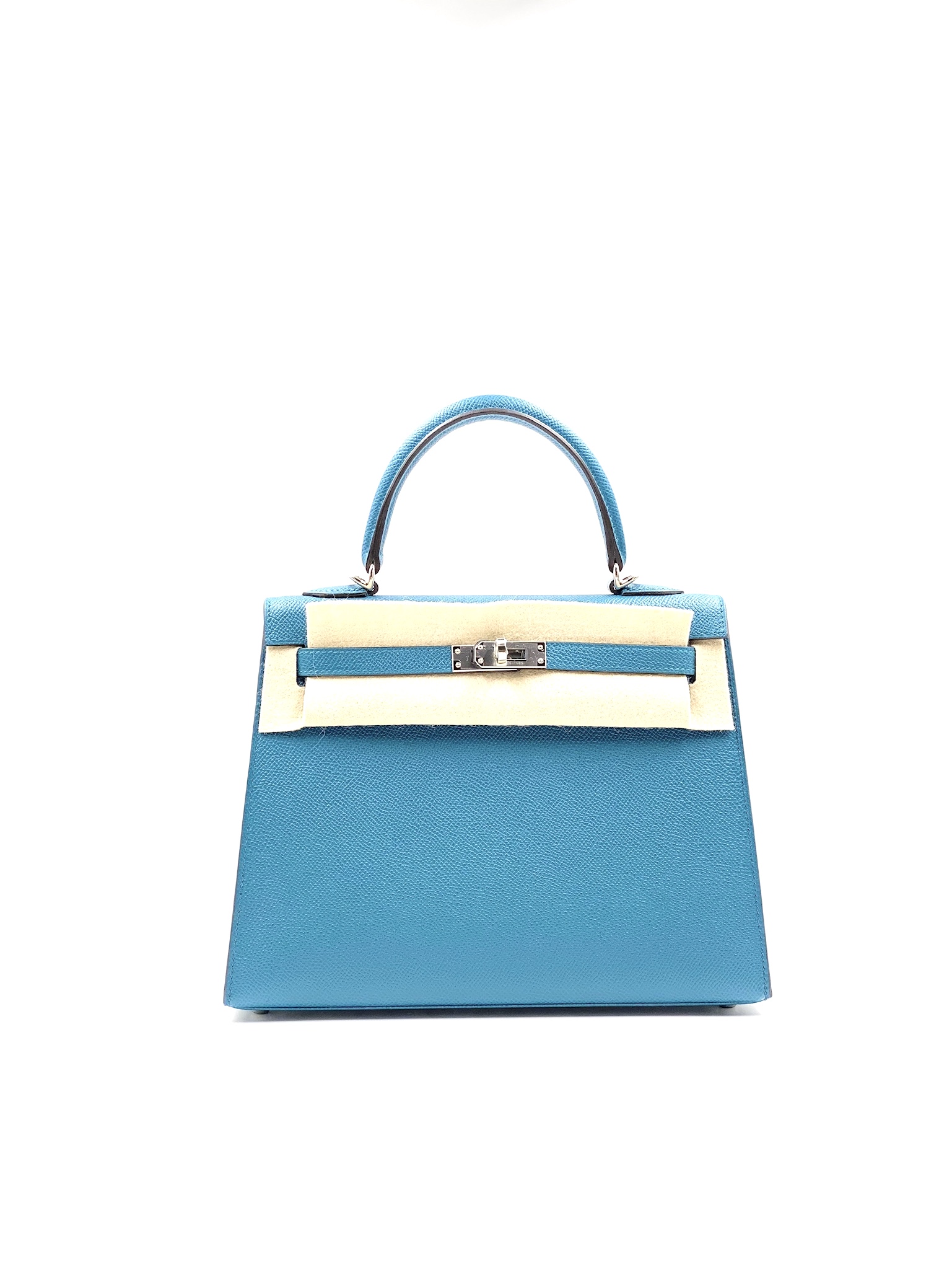 Hermes Kelly 25 Sellier Bleu du Nord Epsom Palladium Hardware #D