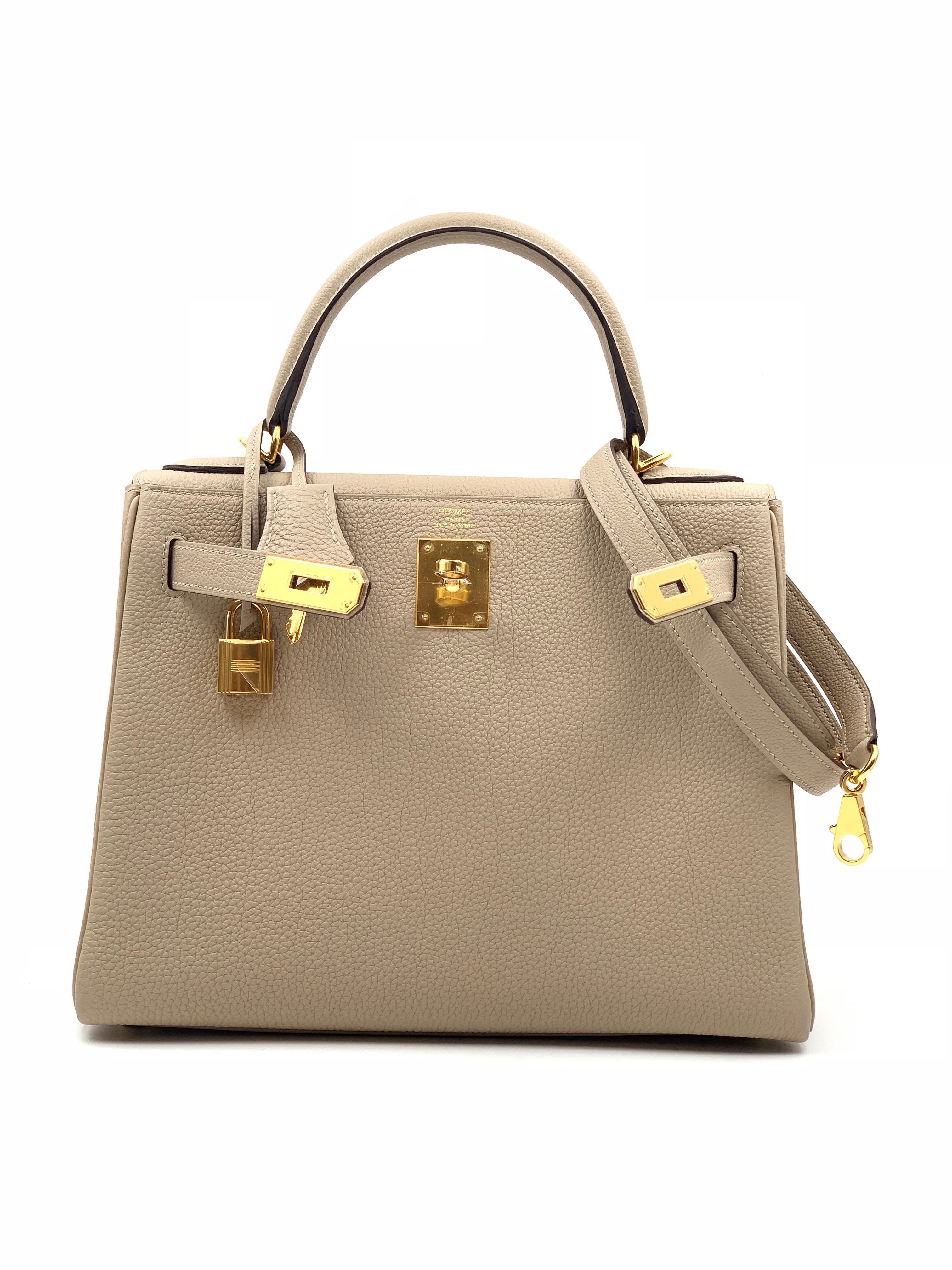 Hermès Gris Tourterelle Retourne Kelly 28cm of Togo Leather with Palladium  Hardware, Handbags and Accessories Online, Ecommerce Retail