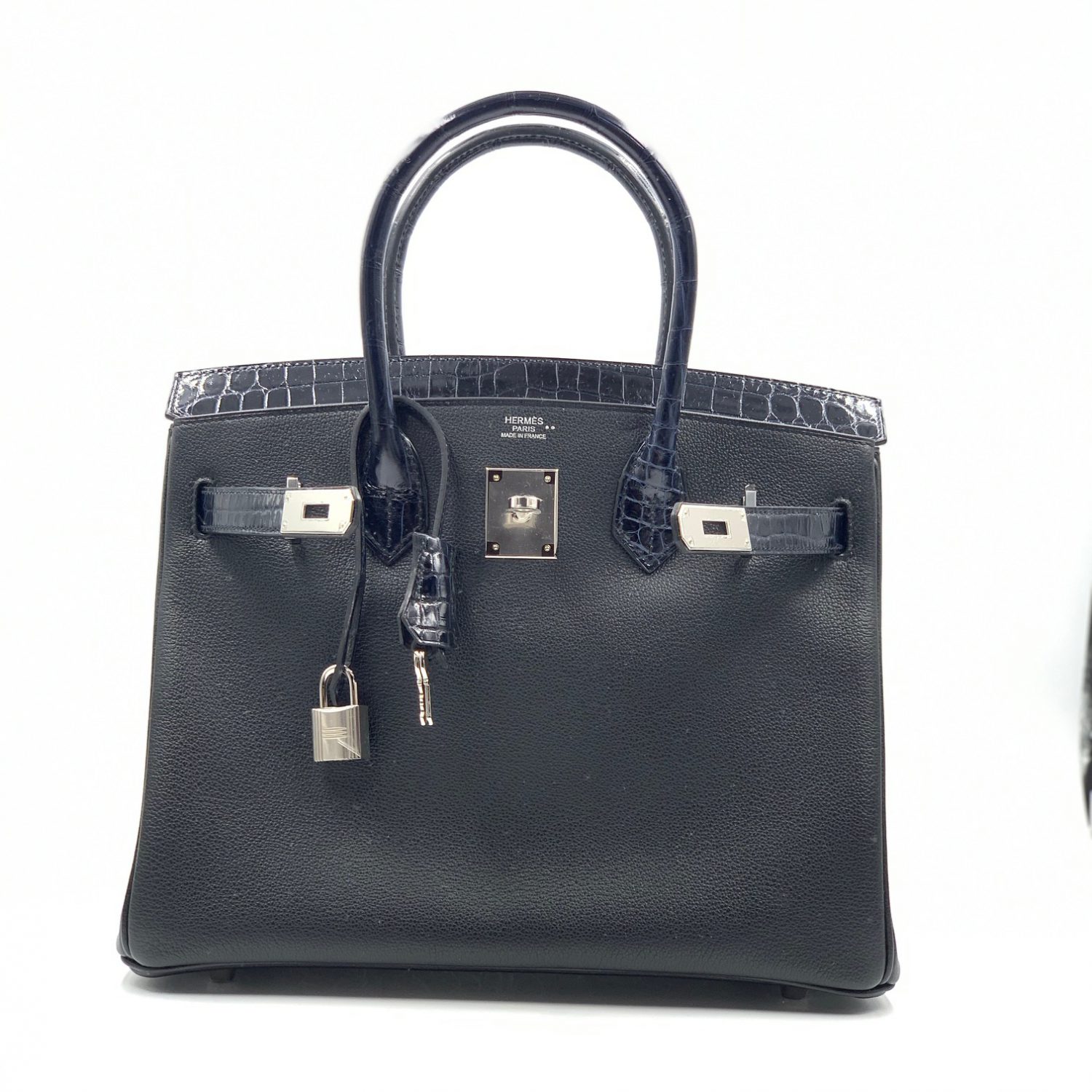 Hermes Birkin 30 Touch Noir Black/Bleu 