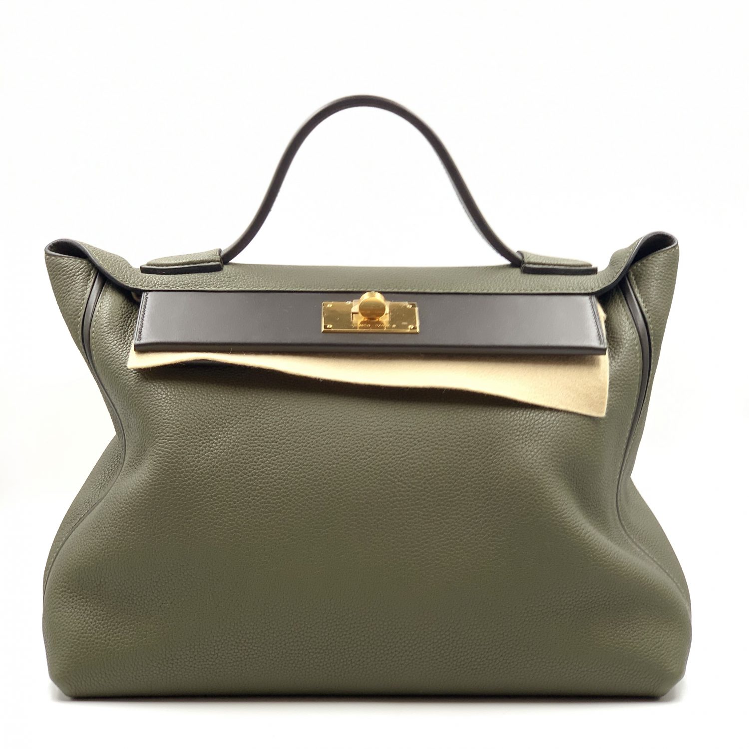 Hermes 24/24-29 Vert Olive/Vert Bronze Togo/Swift Gold Hardware