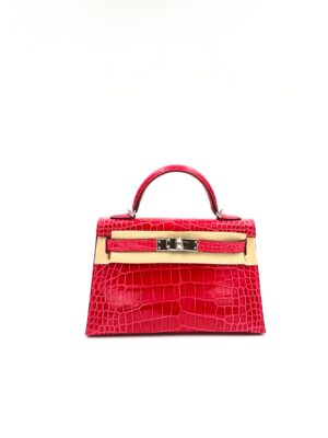 Hermes Kelly 20 Mini Sellier Rose Bubblegum Pink Alligator Mat Matte  Palladium Hardware #D - Vendome Monte Carlo