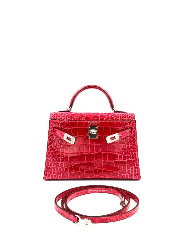 mini hermes red bag