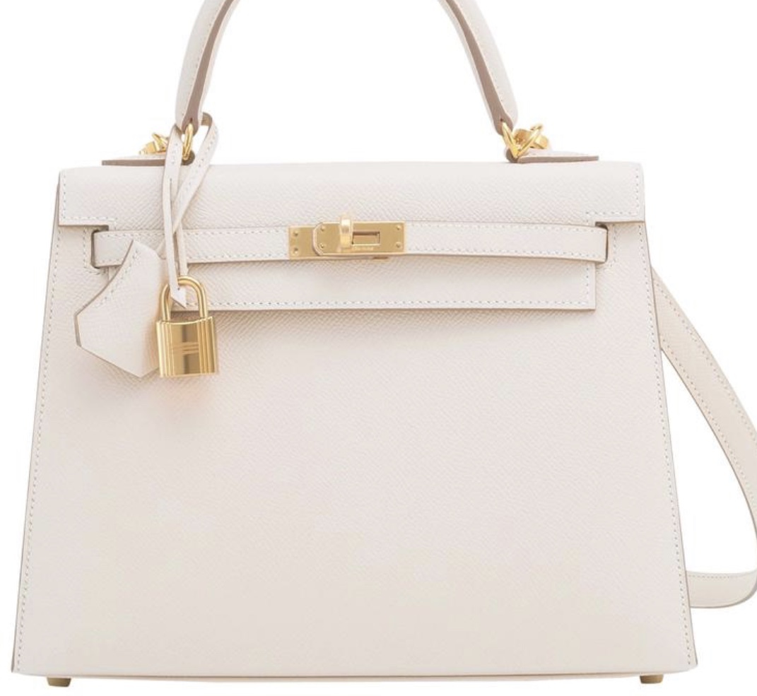 Hermes Kelly 25 Sellier Craie Epsom 