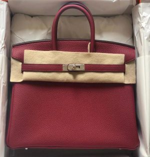 Hermes Birkin 25 Rouge Vif Togo Gold Hardware #C - Vendome Monte Carlo