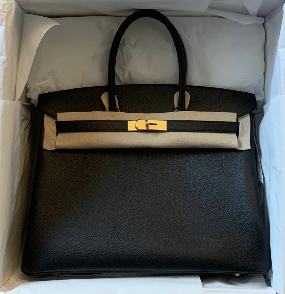 Hermes Birkin 35 Noir Black Epsom Gold 