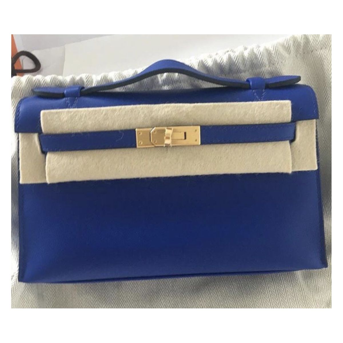 Hermes Kelly Pochette Bleu Zellige Swift Gold Hardware #D - Vendome Monte  Carlo