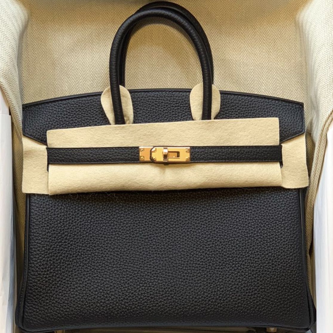 Hermes Birkin 25 Noir Black Togo Gold Hardware D Vendome