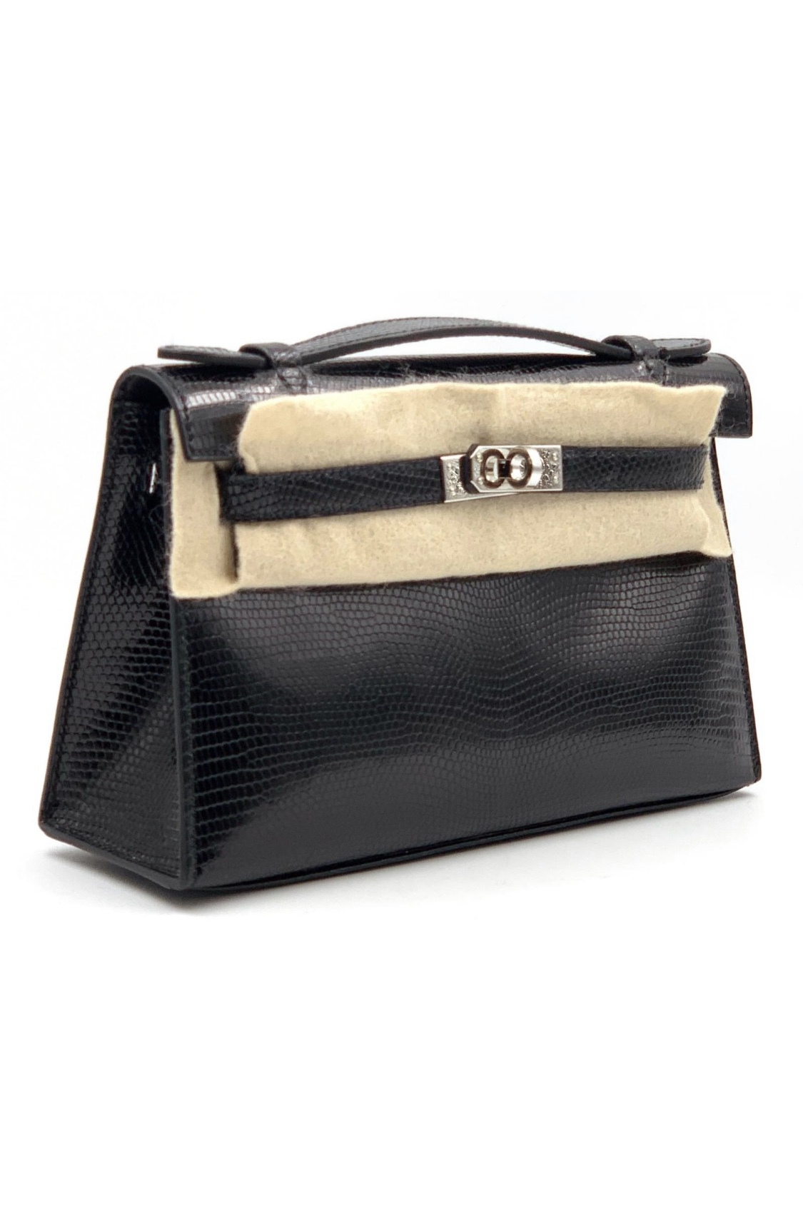 Hermes Kelly Pochette Noir Black Alligator Lisse Shiny Gold Hardware #X -  Vendome Monte Carlo